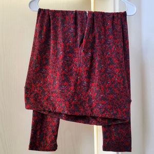 LuLaRoe Floral Red leggings